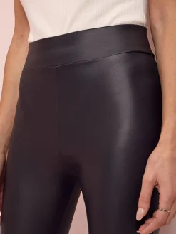 Lipsy Black High Waist Leather Look Leggings^Women Leggings & Sweatpants