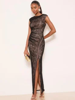 Lipsy Black Lace Inset Maxi Dress^Women Occasion Dresses|Occasionwear