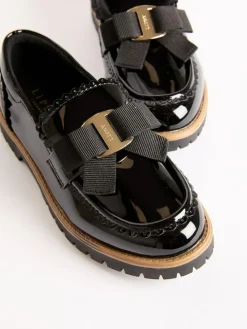 Online Lipsy Black Patent Bow Detail Loafer School Shoes