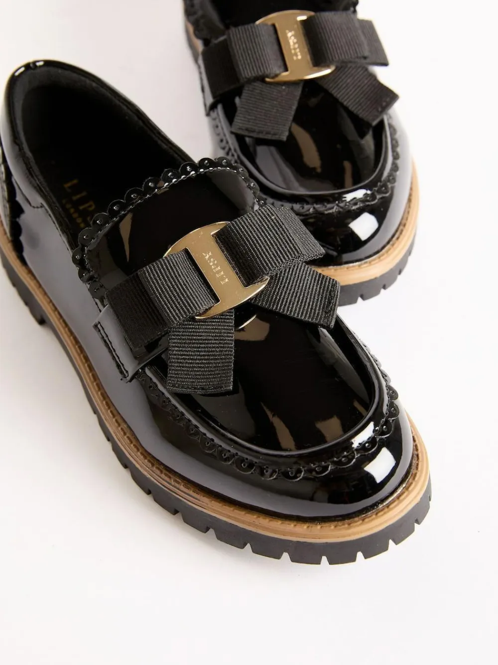 Online Lipsy Black Patent Bow Detail Loafer School Shoes