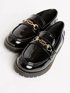 Online Lipsy Black Patent Snaffle Detail School Loafer Shoes