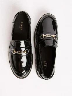Online Lipsy Black Patent Snaffle Detail School Loafer Shoes
