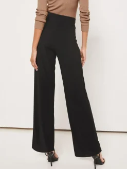 Outlet Lipsy Petite High Waist Wide Leg Trousers Black