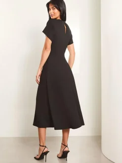 Discount Lipsy Petite Knot Side Midi Dress Black