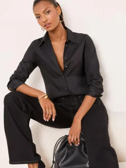 Lipsy Poplin Shirt Black
