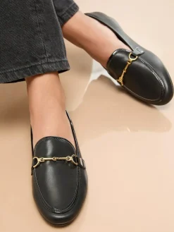 Best Lipsy Standard Fit Snaffle Faux Leather Loafers Black