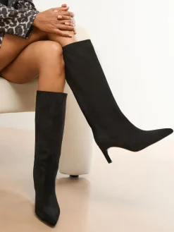 Lipsy Standard fit Faux Leather Knee High Low Kitten Heel Boots^Women Boots & Wellies|Boots