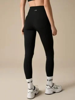 Best Lipsy Black Tipped Cross-Over Waist Leggings