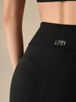 Best Lipsy Black Tipped Cross-Over Waist Leggings