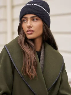 Lipsy Whipstitch Trim Beanie Hat^Women Hats, Gloves & Scarves|Hats, Gloves & Scarves