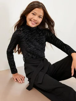 Discount Lipsy Black Zebra Devore Jumpsuit (5-16yrs)