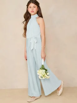 Clearance Lipsy Blue Halter Embellished Occasion Jumpsuit (5-16yrs)