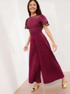 Lipsy Flutter Sleeve Lace Occasion Jumpsuit (5-16yrs)^ Jumpsuits & Playsuits