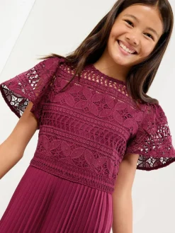 Lipsy Flutter Sleeve Lace Occasion Jumpsuit (5-16yrs)^ Jumpsuits & Playsuits