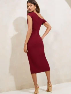 Lipsy Petite Off The Shoulder Gathered Waist Midi Dress^Women Occasion Dresses|Midi Dresses