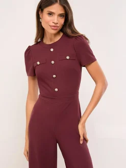 Lipsy Petite Military Buttoned Jumpsuit^Women Jumpsuits & Playsuits