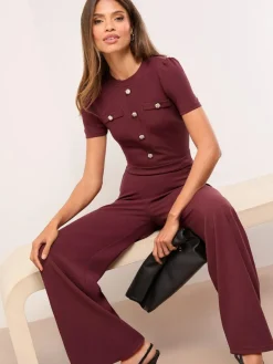 Lipsy Petite Military Buttoned Jumpsuit^Women Jumpsuits & Playsuits