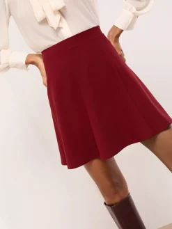 Discount Lipsy Skater Skirt Burgundy Red