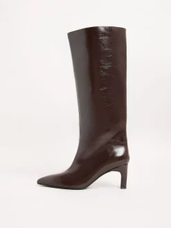 Lipsy Standard fit Faux Leather Knee High Low Kitten Heel Boots^Women Boots & Wellies|Boots