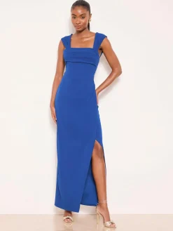 Lipsy Petite Square Neck Short Sleeve Ruched Maxi Dress^Women Maxi Dresses