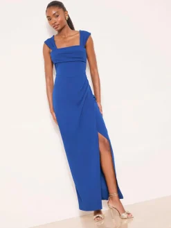 Lipsy Petite Square Neck Short Sleeve Ruched Maxi Dress^Women Maxi Dresses