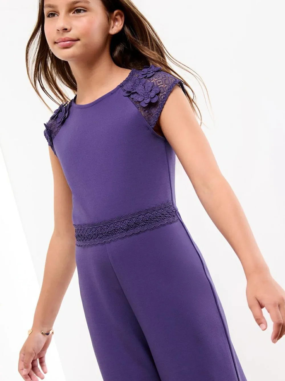 Lipsy Cobalt Blue Scuba 3D Lace Occasion Jumpsuit (5-16yrs)^ Jumpsuits & Playsuits