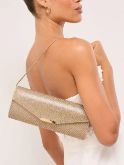 Lipsy Gold Heatseal Clutch Bag