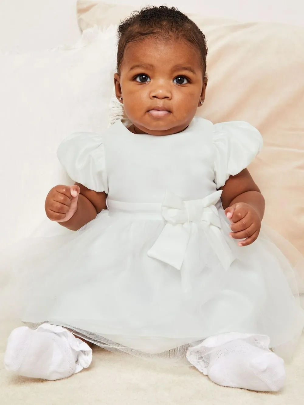 Lipsy Ivory Baby Puff Sleeve Occasion Dress (0mths-5yrs)^ Dresses|Occasionwear