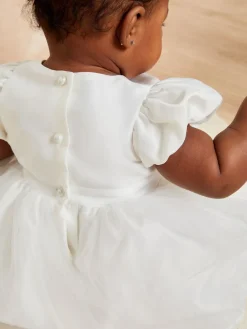 Lipsy Ivory Baby Puff Sleeve Occasion Dress (0mths-5yrs)^ Dresses|Occasionwear