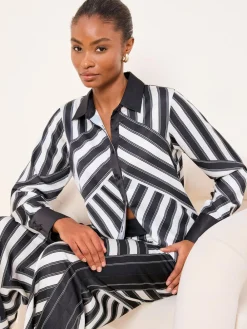 New Lipsy Shirt Monochrome Stripe