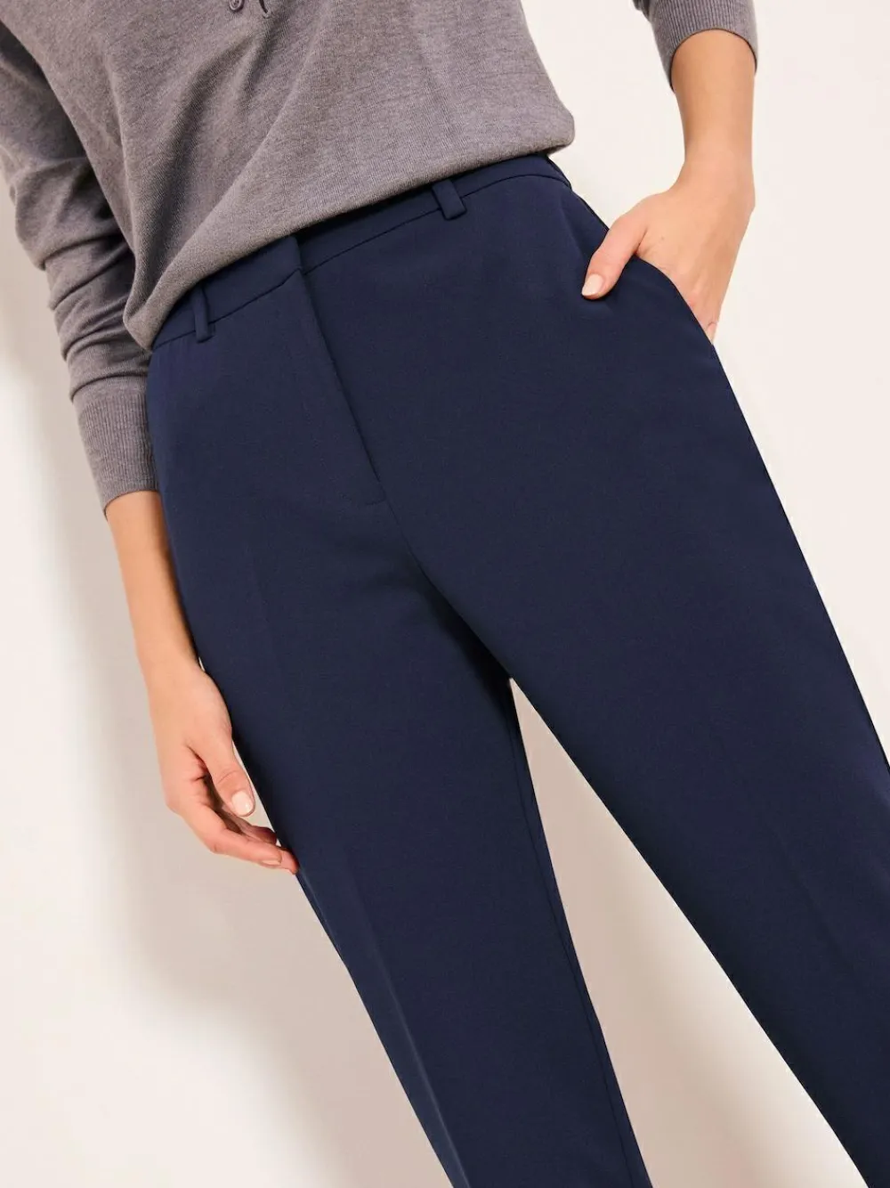 New Lipsy Tailored Tapered Trousers Navy Blue