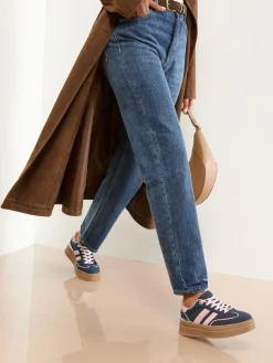 Outlet Lipsy Faux Suede Chunky Platform Sports Trainer Navy