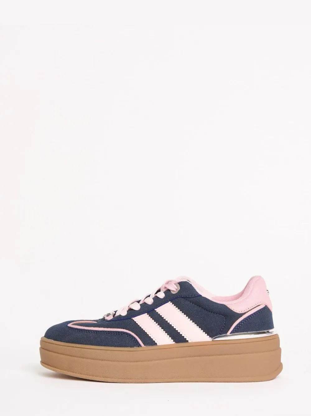 Outlet Lipsy Faux Suede Chunky Platform Sports Trainer Navy