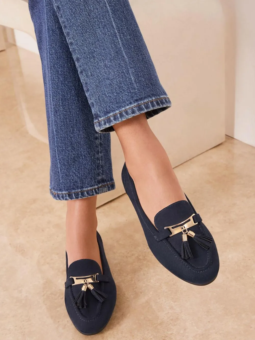 Lipsy Wide Fit Almond Toe Tassel Workwear Loafers^Women Wide Fit & Extra Wide Fit|Flats