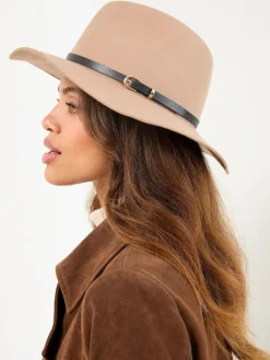 Lipsy Belt Trim Wool Fedora Hat^Women Hats