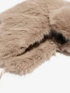 Lipsy Faux Fur Trapper Hat with Poms Neutral