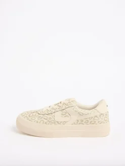 Clearance Lipsy Standard Fit Chunky Canvas Lace Up Sports Trainers Neutral