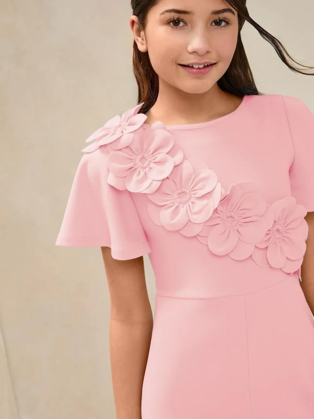 Lipsy 3D Corsage Jumpsuit (5-16yrs) Pink