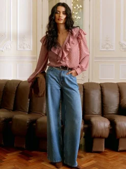 Lipsy Ruffle Dobby Blouse^Women Blouses & Shirts