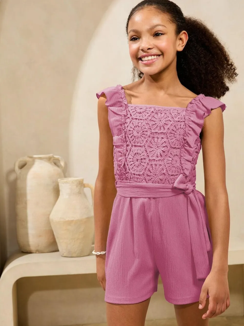 Lipsy Crochet Holiday Shop Playsuit (5-16yrs)^ Jumpsuits & Playsuits