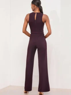 Lipsy Purple Military Button Sleeveless Belted Jumpsuit^Women Jumpsuits & Playsuits