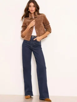 Outlet Lipsy Rinse Wash Tailored Seam Detail Wide Leg Jeans