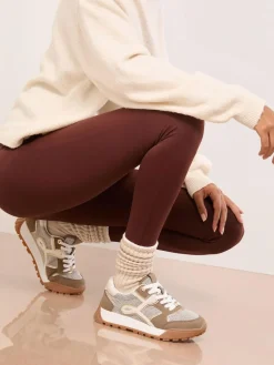 Best Lipsy Lace Up Chunky Runner Sports Trainers Taupe