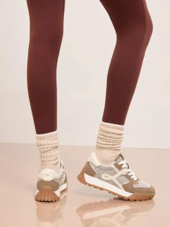 Best Lipsy Lace Up Chunky Runner Sports Trainers Taupe