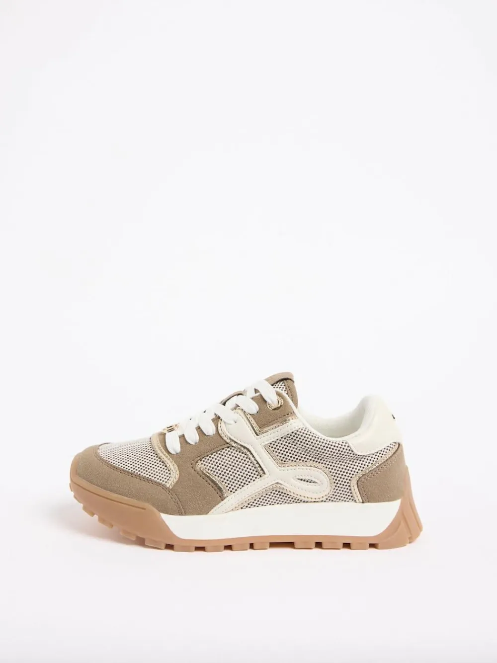 Best Lipsy Lace Up Chunky Runner Sports Trainers Taupe