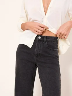 Sale Lipsy Wide Leg Jeans Washed Black