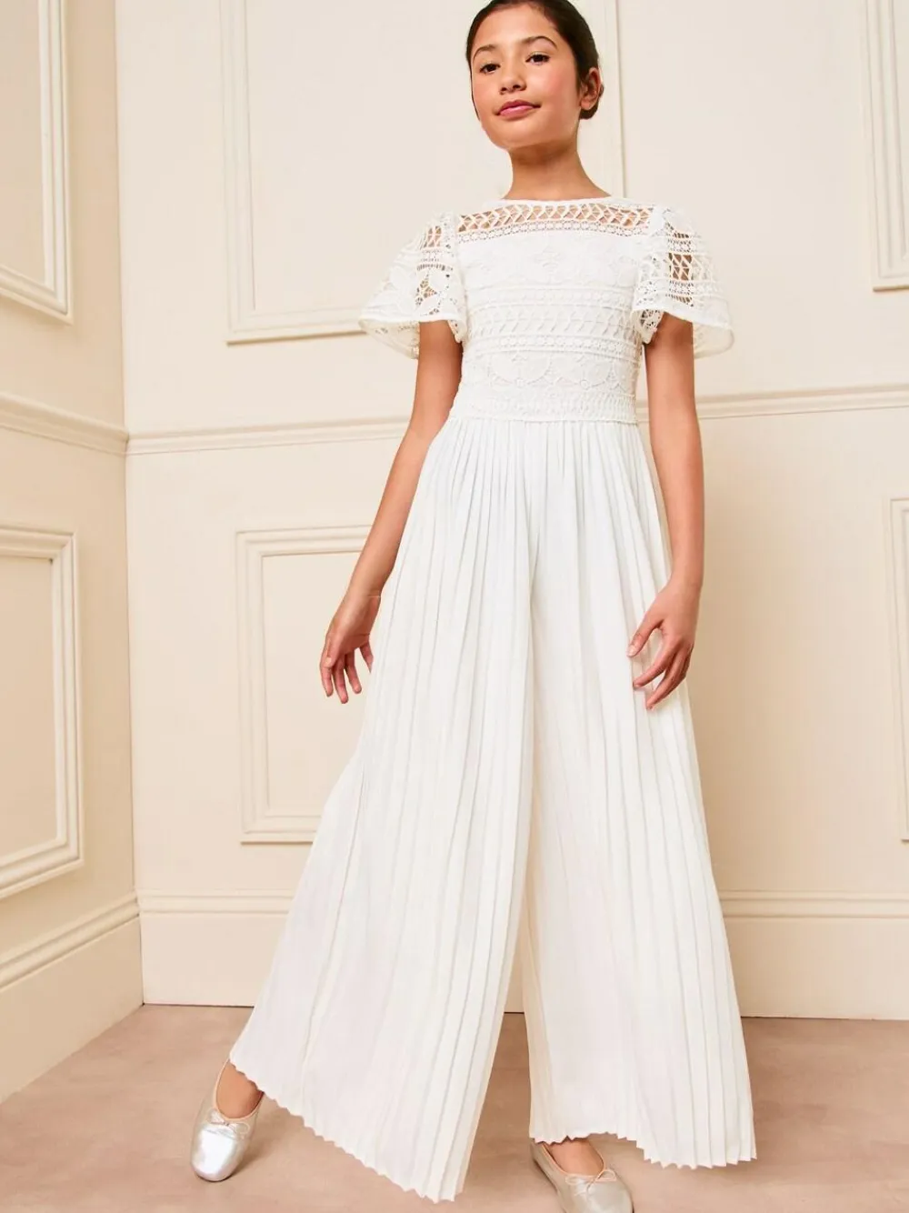 Lipsy Flutter Sleeve Lace Occasion Jumpsuit (5-16yrs)^ Jumpsuits & Playsuits|Occasionwear