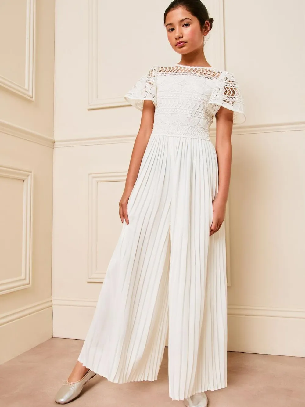 Lipsy Flutter Sleeve Lace Occasion Jumpsuit (5-16yrs)^ Jumpsuits & Playsuits|Occasionwear