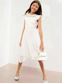 Lipsy Lace Front Flutter Sleeve Occasion Dress (5-16yrs)^ Dresses|Occasionwear