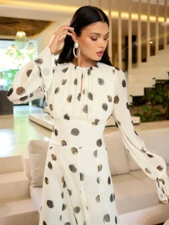 Lipsy Long Sleeve Underbust Fit And Flare Midi Dress^Women Midi Dresses